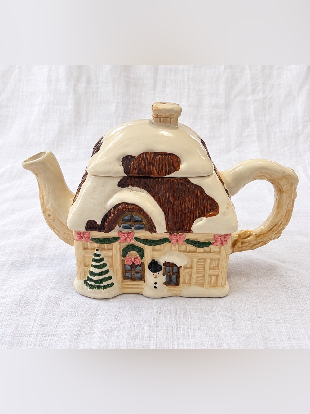 Vintage 1988 Ron Gordon Christmas Cottage Teapot – Ceramic